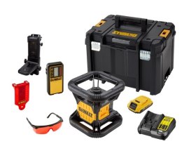 Akumulatorowy laser obrotowy 45/450m z wiązką czerwoną, 18V Li-Ion 1x2,0Ah, DeWalt [DCE074D1R-QW]