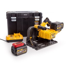 Akumulatorowa pilarka tarczowa, zagłębiarka 165mm, 54V 2x6,0Ah Li-lon + szyna prowadząca 1,5m DeWALT [DCS520T2R-QW]