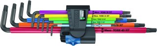 Zestaw 9szt. kluczy trzpieniowych TORX 8-40 z przytrzymywaniem, długich, 967/9 TX XL Multicolor HF Wera [05024470001]