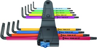 Zestaw 9szt. kluczy trzpieniowych TORX 8-40 z przytrzymywaniem, długich, 967/9 TX XL Multicolor HF Wera [05024470001]