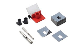 Zestaw Easy Gres: 2szt. wierteł diamentowych do płytek ceramicznych 6,5mm i 10mm + prowadnica ze zbiorniczkiem na wodę, Rubi [04