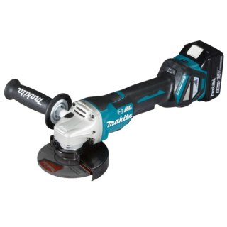 Akumulatorowa szlifierka kątowa 125mm, 18V Li-Ion 2x5,0Ah AWS Bluetooth Makita [DGA518RTJU]