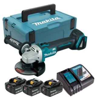 Akumulatorowa szlifierka kątowa 125mm, 18V, 3x5.0Ah, Makita [DGA504RT3J]