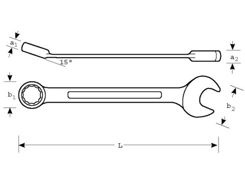 Klucz płasko-oczkowy wydłużony wygięty M27 Bahco [11M-27]