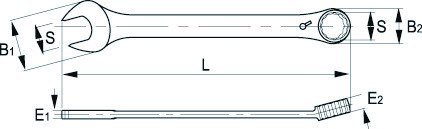 Klucz płasko-oczkowy z grzechotką i przełącznikiem kierunku pracy M30, IRIMO [18-30-1]