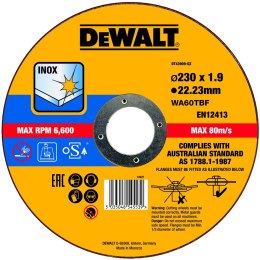 Tarcza do cięcia stali nierdzewnej Inox 230mm o grubości 1,9mm Thin Cut DeWALT [DT43909-QZ]