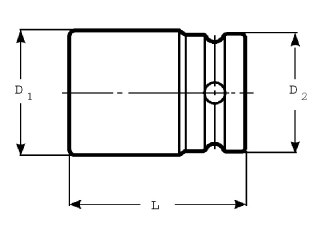 Wydłużona nasadka udarowa sześciokątna 1/2" M32 Bahco [K7806M-32]