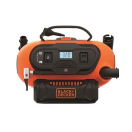 Kompresor samochodowy / pompka, zasilany z akumulatora 18V, sieci 230V, z gniazda zapalniczki samochodowej 12V, Black+Decker [BD