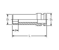 Nasadka udarowa wydłużona 3/4" M16 Koken [16300M 16]