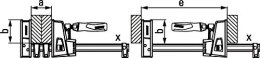 Ścisk ślusarski śrubowy regulowany wzmocniony 2000x120mm, 340-2250mm BESSEY [SLV200M]