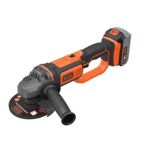 Akumulatorowa szlifierka kątowa 125mm, Li-Ion 18V, 1x4,0Ah, Black+Decker [BCG720M1-QW]