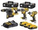 Akumulatorowy zestaw Combo DCF887 + DCH273 + DCD796 18V Li-Ion XR 3x5,0Ah, 2 kufry TStak DeWalt [DCK368P3T-QW]