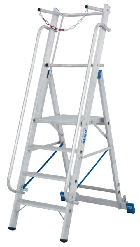 Drabina wolnostojąca jezdna z dużą platformą i barierkami zabezpieczającymi 4 stopniowa STABILO PROFESSIONAL KRAUSE [127488]