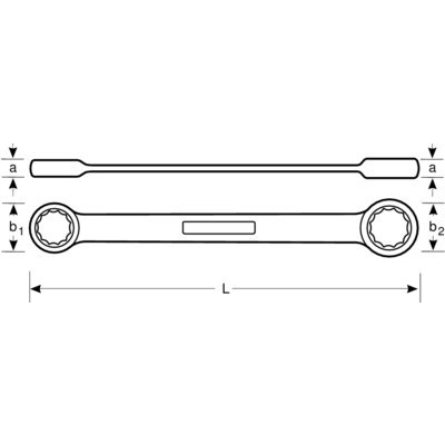 Klucz dwustronnie oczkowy z dwukierunkową grzechotką M12x13 i M14x15 Bahco [S4RM-12-15]