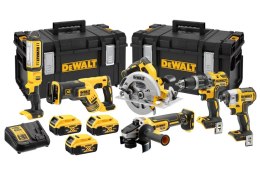 Zestaw Combo 6 narzędzi akumulatorowych 18V Li-Ion XR 3x5,0Ah, 2 kufry Tough System DeWalt [DCK623P3-QW]