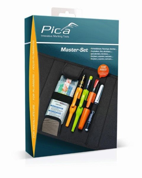 Zestaw ołówek automatyczny, marker teleskopowy, pen i znacznik woskowy do znakowania Master-Set Pica [55020]