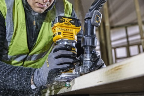 Akumulatorowa frezarka górnowrzecionowa, tuleja zaciskowa 8mm 18V Li-Ion, walizka TStak, DeWalt [DCW604NT-XJ]