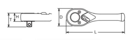Grzechotka ręczna 1/2", 24 zęby, 110mm, KOKEN [3749S-1/2]