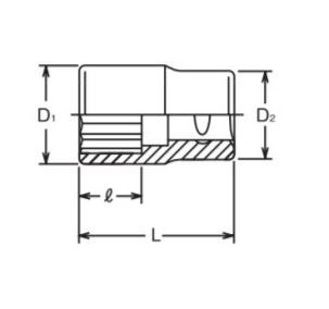 Nasadka ręczna sześciokątna 1/2", do śrub i nakrętek, M41, Koken [4400M 41]
