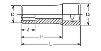 Nasadka ręczna sześciokątna wydłużona 1/2", do śrub, M34, Koken [4300M 34]