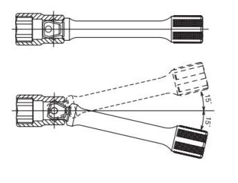 Przedłużka uchylna do nasadek, kwadrat 1/2", 400mm, Koken [4763-400]