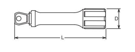 Przedłużka uchylna do nasadek, kwadrat 1/2", 400mm, Koken [4763-400]