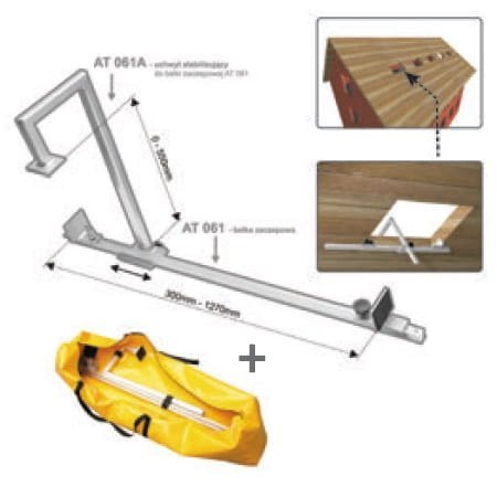 Belka zaczepowa aluminiowa (AT 061+AT 061A+torba) ZESTAW AT062 PROTEKT