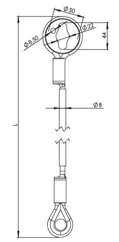 Linka zaciskowa do drążka teleskopowego AT191S (300 cm) PROTEKT