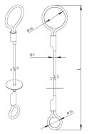 Zaczep linkowy bezłącznikowy AT190 (100 cm) PROTEKT