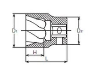 Nasadka udarowa skrętna, wykrętak na kwadrat 3/8" rozmiar 8mm, Koken [3127 8]