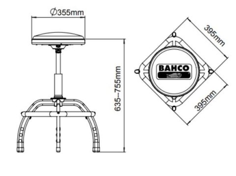 Stołek warsztatowy pneumatyczny wzmocniony Bahco [BLE305]