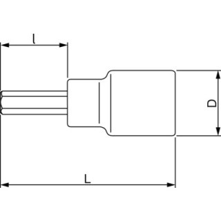 Wydłużana nasadka ręczna 1/4" z końcówką IMBUS, 3 mm, Bahco [A6709M-3]