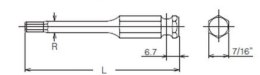 Końcówka 7/16'' do śrub z gniazdem imbusowym, 14mm, KOKEN [183H-35 14]