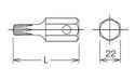 Końcówka udarowa 22mm do śrub z gniazdem Torx, T80, KOKEN [107-22 T80]