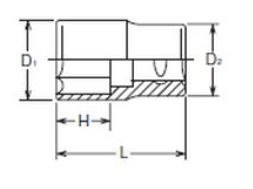 Nasadka ręczna sześciokątna 1", do śrub i nakrętek, 27 mm, Koken [8400M 27]