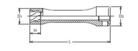 Nasadka udarowa, wydłużana, skrętna, wykrętak na kwadrat 3/8" rozmiar 8mm, Koken [3128-80 8]