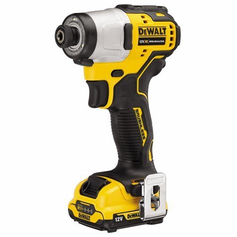 Akumulatorowa zakrętarka udarowa 1/4", 3-biegi z trybem precyzyjnym, 12V Li-Ion 2x2,0Ah Dewalt [DCF801D2-QW]