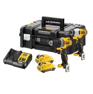 Akumulatorowy zestaw Combo DCD701+DCF801, 12V Li-Ion 2x3,0Ah, DeWALT [DCK2110L2T-QW]