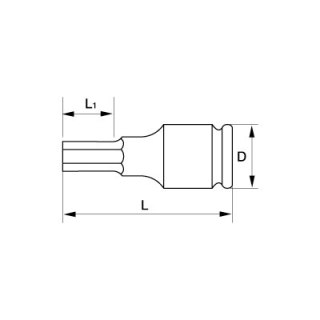 Nasadka udarowa 1/2", z końcówką imbusową 6-kątną 10mm, Bahco [7993S0100]