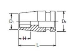 Nasadka udarowa sześciokątna 3/4", rozmiar 1.3/4" cal, Koken [16400A 1.3/4"]