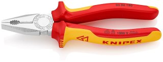 Szczypce uniwersalne, kombinerki w izolacji VDE 180mm Knipex [03 06 180]