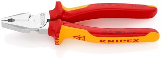 Szczypce uniwersalne, kombinerki w izolacji VDE o zwiększonym przełożeniu, 225mm Knipex [02 06 225]