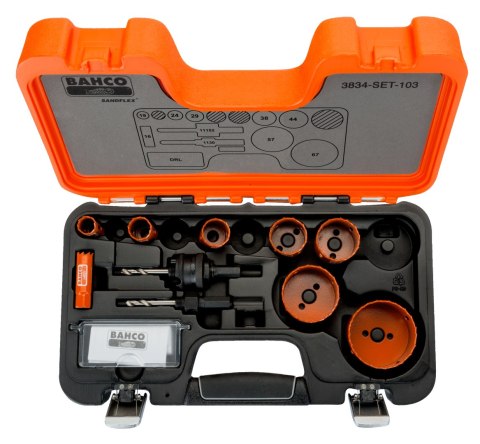 Zestaw 11szt. bimetalicznych pił otworowych do drewna i metalu Bahco [3834-SET-103]