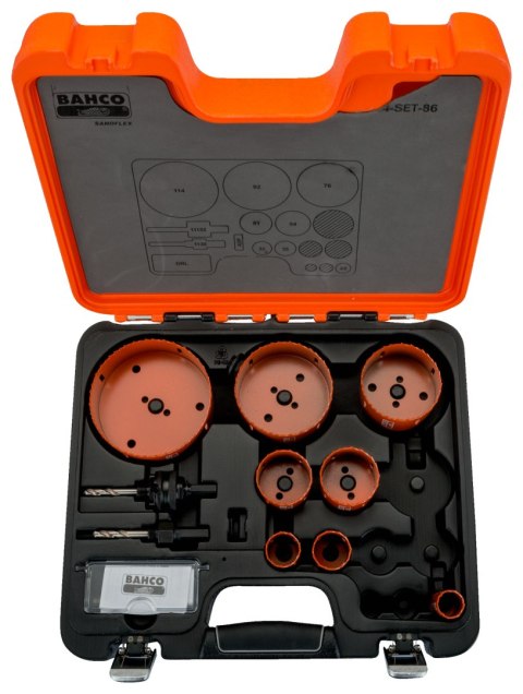 Zestaw 12szt. bimetalicznych pił otworowych do drewna i metalu Bahco [3834-SET-86]