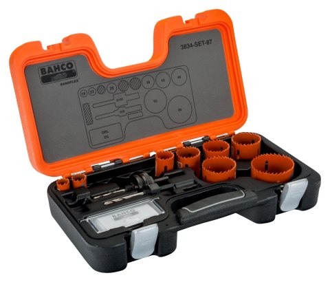 Zestaw 12szt. bimetalicznych pił otworowych do drewna i metalu Bahco [3834-SET-87]