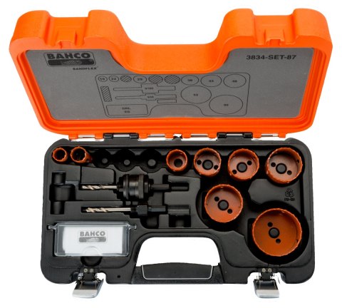 Zestaw 12szt. bimetalicznych pił otworowych do drewna i metalu Bahco [3834-SET-87]