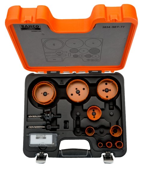 Zestaw 13szt. bimetalicznych pił otworowych do drewna i metalu Bahco [3834-SET-77]