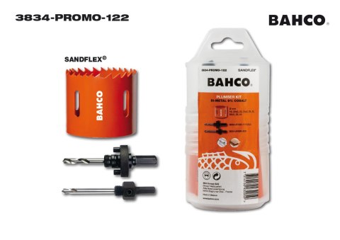 Zestaw 14szt. bimetalicznych pił otworowych do drewna i metalu Bahco [3834-PROMO-122]