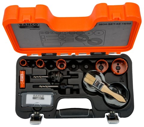 Zestaw 8szt. bimetalicznych pił otworowych do drewna i metalu Bahco [3834-SET-62-16/50]