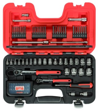 Zestaw 91 szt. kluczy nasadowych i końcówek 1/4" + 3/8", BAHCO [SL91]